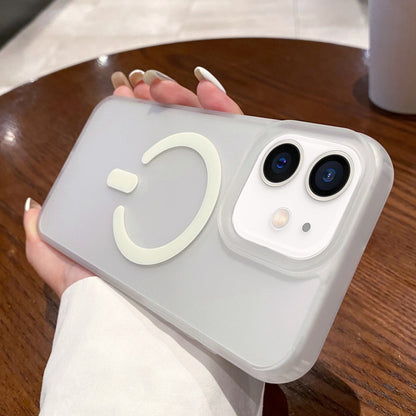 For iPhone 12 Dual-Side Frosted MagSafe Clear Phone Case(White) by buy2fix