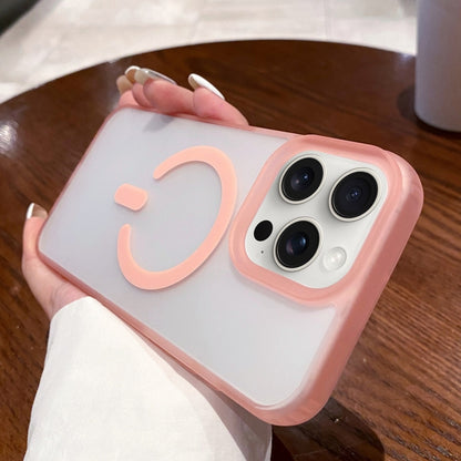 For iPhone 12 Pro Max Dual-Side Frosted MagSafe Clear Phone Case(Pink) by buy2fix