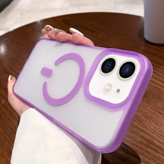 For iPhone 11 Dual-Side Frosted MagSafe Clear Phone Case(Purple) by buy2fix