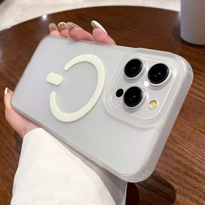 For iPhone 16 Pro Max Dual-Side Frosted MagSafe Clear Phone Case(White) by buy2fix