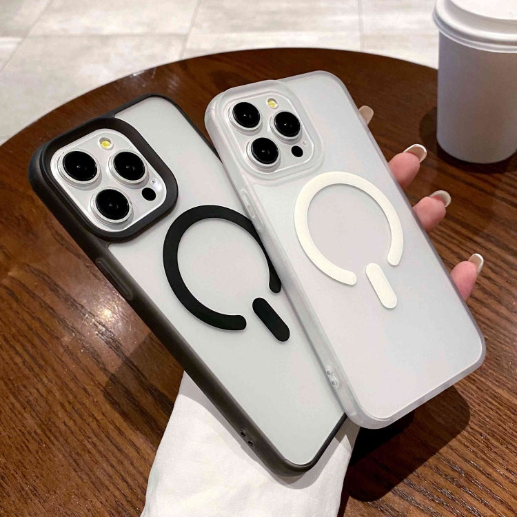 For iPhone 16 Pro Dual-Side Frosted MagSafe Clear Phone Case(White) by buy2fix