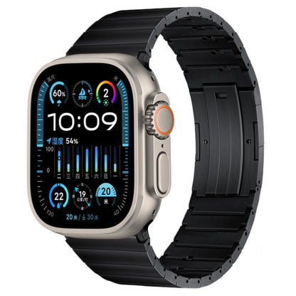 For Apple Watch Ultra 2 49mm PG65 Single Bead Bamboo Joint Spring Bars Titanium Metal Watch Band(Black) by buy2fix