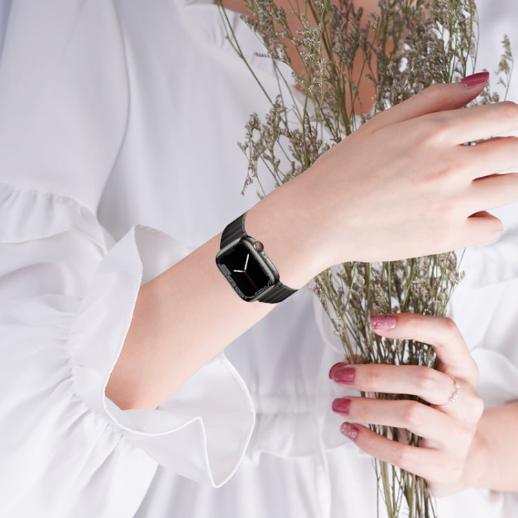 For Apple Watch Ultra 2 49mm PG65 Single Bead Bamboo Joint Spring Bars Titanium Metal Watch Band(Black) by buy2fix