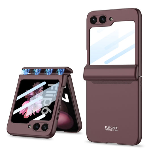 For Samsung Galaxy Z Flip6 / Flip7 FE GKK Integrated Magnetic Full Coverage Folding Phone Case(Wine Red) - Galaxy Z Flip6 5G Cases by GKK | Online Shopping UK | buy2fix