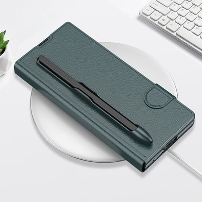 For Samsung Galaxy Z Fold6 GKK Integrated Flip Leather Case with Pen Slotm, Stylus Not Included(Titanium Grey) by GKK