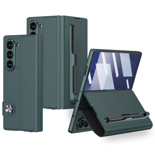 For Samsung Galaxy Z Fold7 5G GKK Integrated Flip Leather Case with Pen Slotm, Stylus Not Included(Green) - Galaxy Z Fold7 5G Cases by GKK | Online Shopping UK | buy2fix