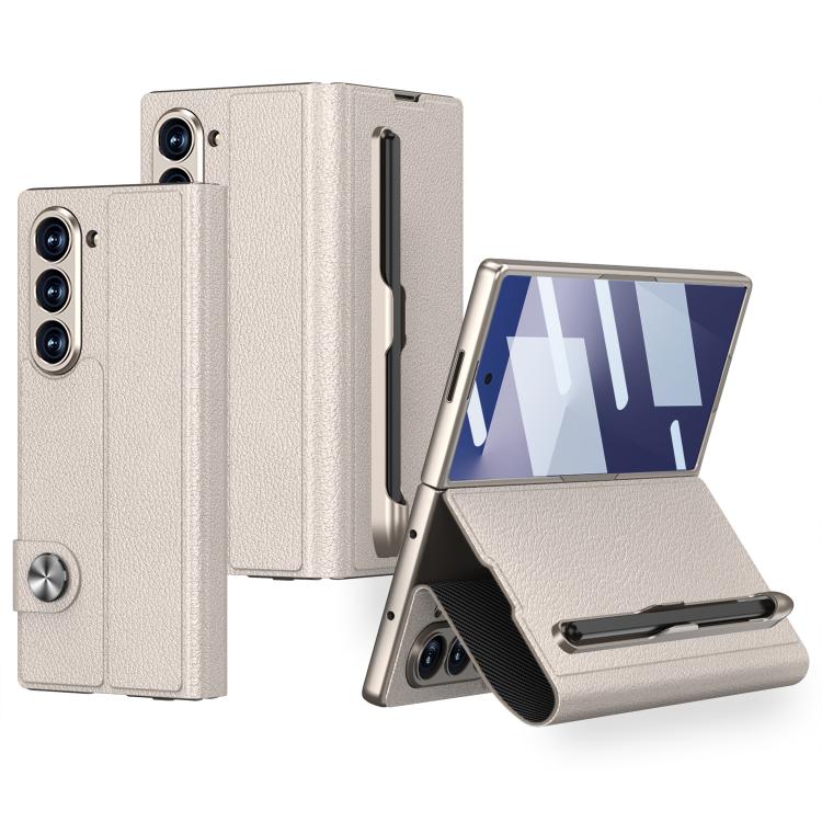 For Samsung Galaxy Z Fold7 5G GKK Integrated Flip Leather Case with Pen Slotm, Stylus Not Included(Titanium Grey) - Galaxy Z Fold7 5G Cases by GKK | Online Shopping UK | buy2fix