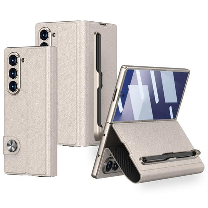 For Samsung Galaxy Z Fold7 5G GKK Integrated Flip Leather Case with Pen Slotm, Stylus Not Included(Titanium Grey) - Galaxy Z Fold7 5G Cases by GKK | Online Shopping UK | buy2fix