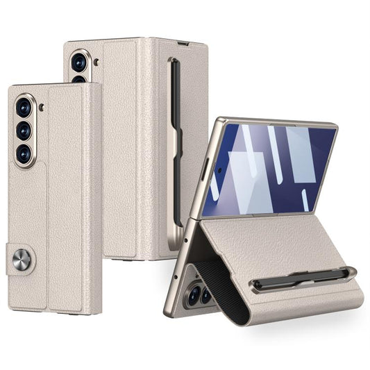 For Samsung Galaxy Z Fold7 5G GKK Integrated Flip Leather Case with Pen Slotm, Stylus Not Included(Titanium Grey) - Galaxy Z Fold7 5G Cases by GKK | Online Shopping UK | buy2fix