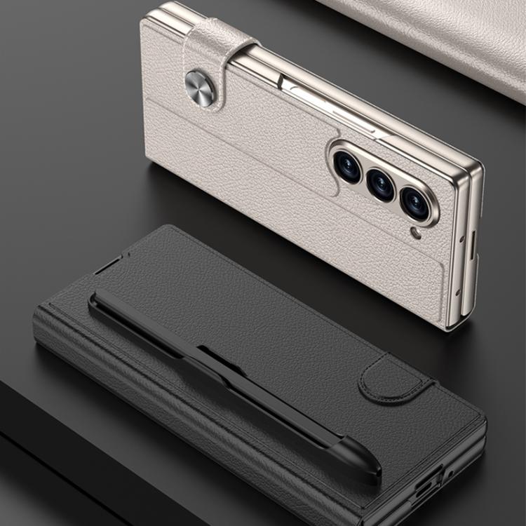 For Samsung Galaxy Z Fold7 5G GKK Integrated Flip Leather Case with Pen Slotm, Stylus Not Included(Silver) - Galaxy Z Fold7 5G Cases by GKK | Online Shopping UK | buy2fix
