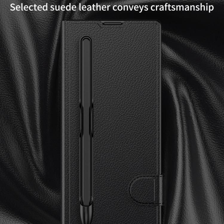 For Samsung Galaxy Z Fold7 5G GKK Integrated Flip Leather Case with Pen Slotm, Stylus Not Included(Silver) - Galaxy Z Fold7 5G Cases by GKK | Online Shopping UK | buy2fix