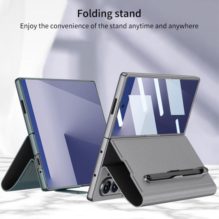For Samsung Galaxy Z Fold7 5G GKK Integrated Flip Leather Case with Pen Slotm, Stylus Not Included(Titanium Grey) - Galaxy Z Fold7 5G Cases by GKK | Online Shopping UK | buy2fix