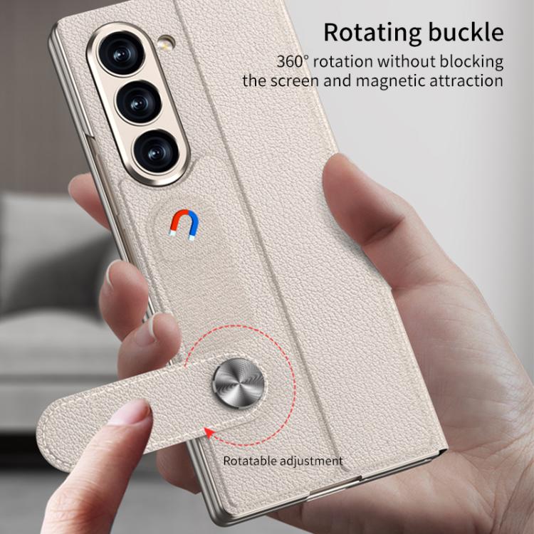 For Samsung Galaxy Z Fold7 5G GKK Integrated Flip Leather Case with Pen Slotm, Stylus Not Included(Titanium Grey) - Galaxy Z Fold7 5G Cases by GKK | Online Shopping UK | buy2fix