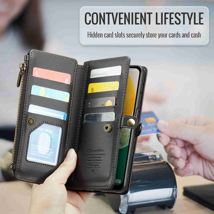 For Samsung Galaxy A13 5G / 4G CaseMe C36 Card Slots Zipper Wallet RFID Anti-theft Leather Phone Case(Black) by CaseMe
