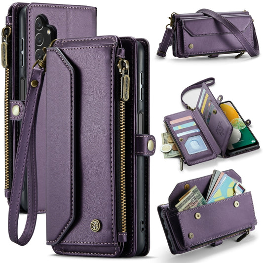 For Samsung Galaxy A13 5G / 4G CaseMe C36 Card Slots Zipper Wallet RFID Anti-theft Leather Phone Case(Purple) by CaseMe