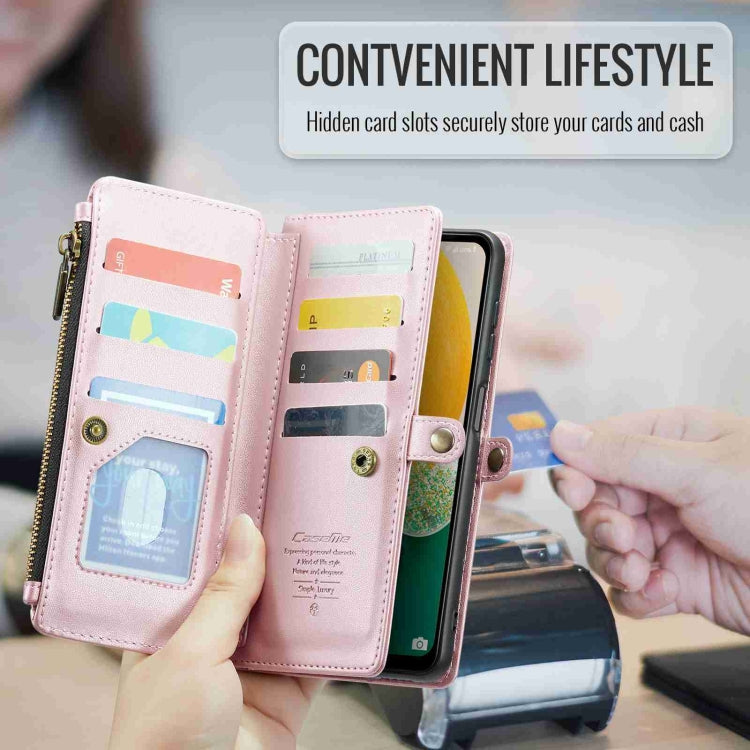 For Samsung Galaxy A13 5G / 4G CaseMe C36 Card Slots Zipper Wallet RFID Anti-theft Leather Phone Case(Pink) by CaseMe