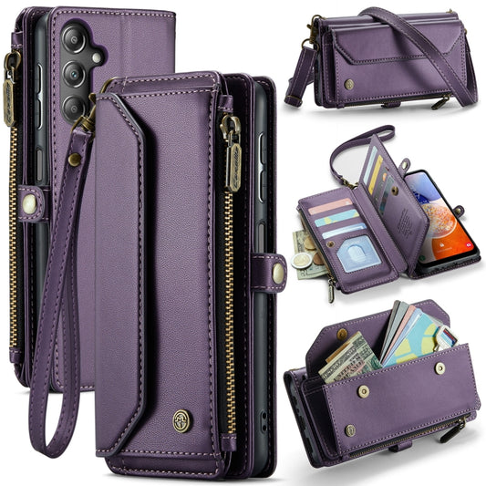 For Samsung Galaxy A14 5G / 4G CaseMe C36 Card Slots Zipper Wallet RFID Anti-theft Leather Phone Case(Purple) by CaseMe