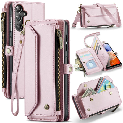 For Samsung Galaxy A14 5G / 4G CaseMe C36 Card Slots Zipper Wallet RFID Anti-theft Leather Phone Case(Pink) by CaseMe