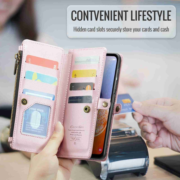 For Samsung Galaxy A14 5G / 4G CaseMe C36 Card Slots Zipper Wallet RFID Anti-theft Leather Phone Case(Pink) by CaseMe