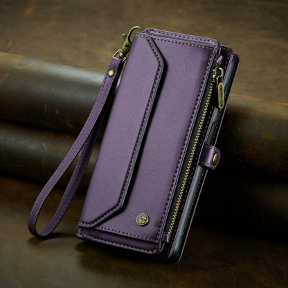 For Samsung Galaxy A24 CaseMe C36 Card Slots Zipper Wallet RFID Anti-theft Leather Phone Case(Purple) by CaseMe