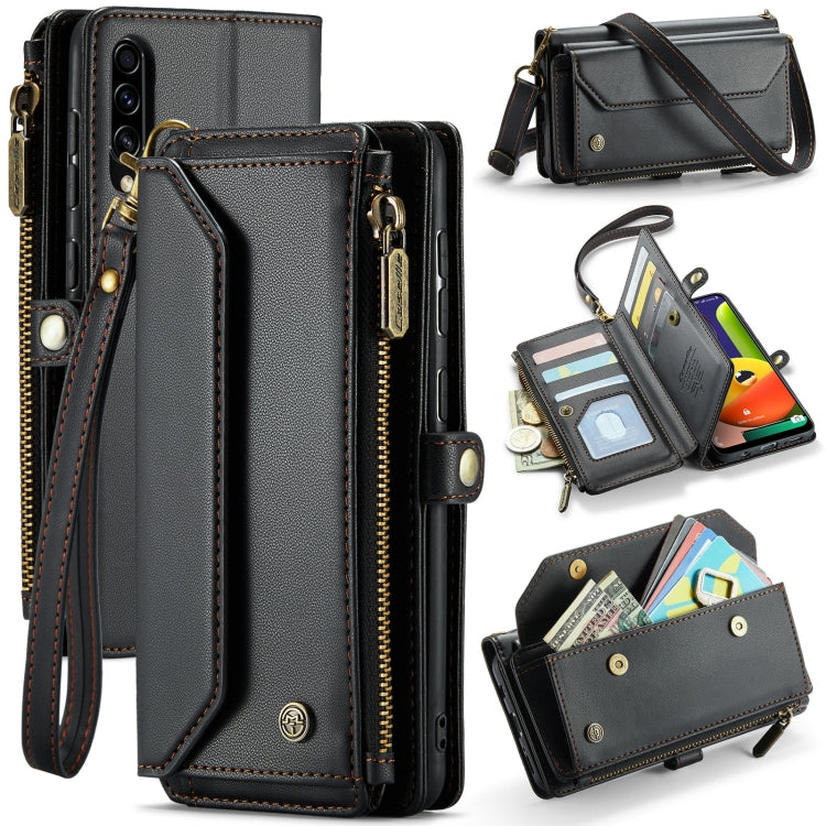 For Samsung Galaxy A30s / A50s / A50 CaseMe C36 Card Slots Zipper Wallet RFID Anti-theft Leather Phone Case(Black) by CaseMe