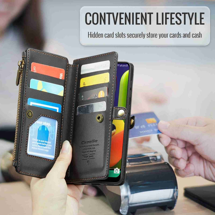 For Samsung Galaxy A30s / A50s / A50 CaseMe C36 Card Slots Zipper Wallet RFID Anti-theft Leather Phone Case(Black) by CaseMe