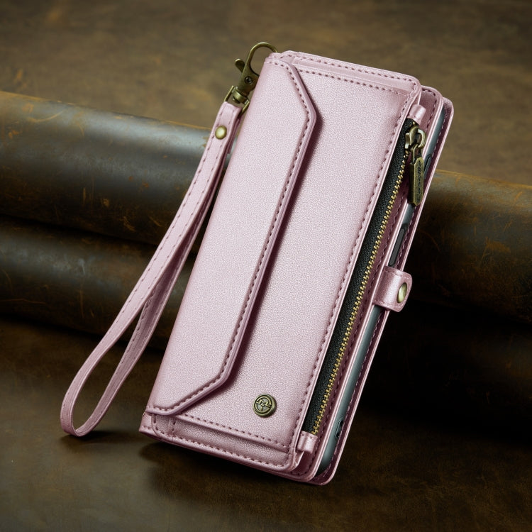 For Samsung Galaxy A30s / A50s / A50 CaseMe C36 Card Slots Zipper Wallet RFID Anti-theft Leather Phone Case(Pink) by CaseMe