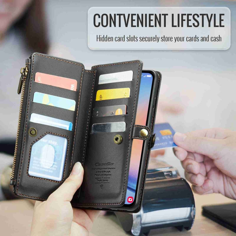 For Samsung Galaxy A34 5G CaseMe C36 Card Slots Zipper Wallet RFID Anti-theft Leather Phone Case(Black) by CaseMe