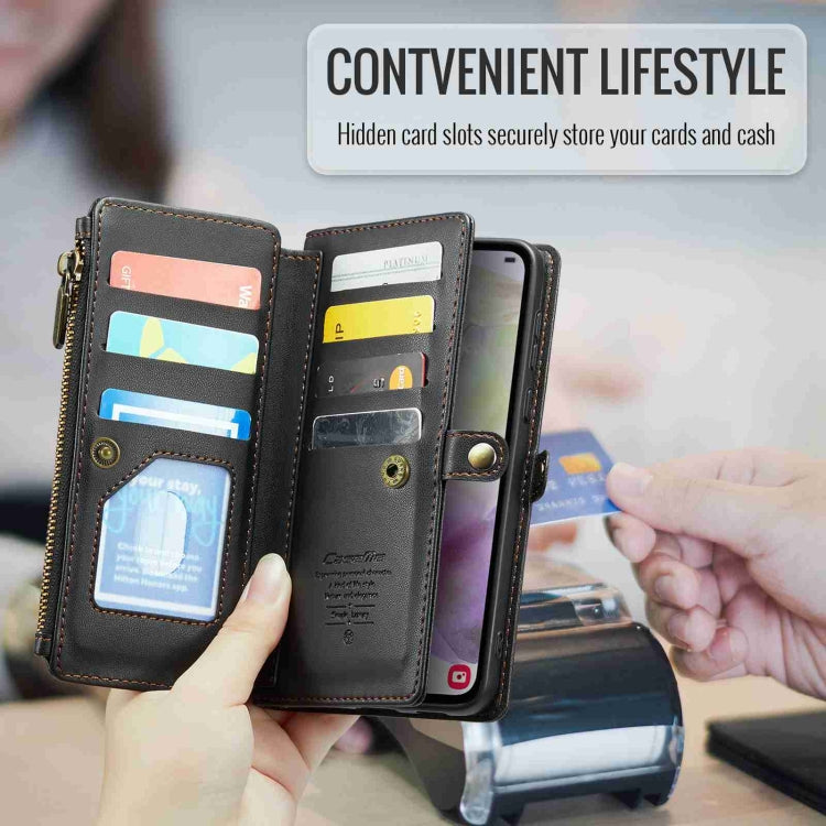 For Samsung Galaxy A35 5G CaseMe C36 Card Slots Zipper Wallet RFID Anti-theft Leather Phone Case(Black) by CaseMe