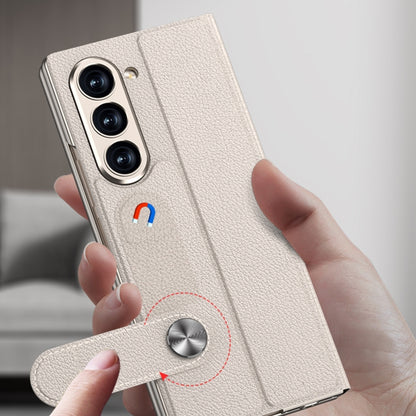 For Samsung Galaxy Z Fold6 GKK Integrated Flip Leather Phone Case(Grey) by GKK