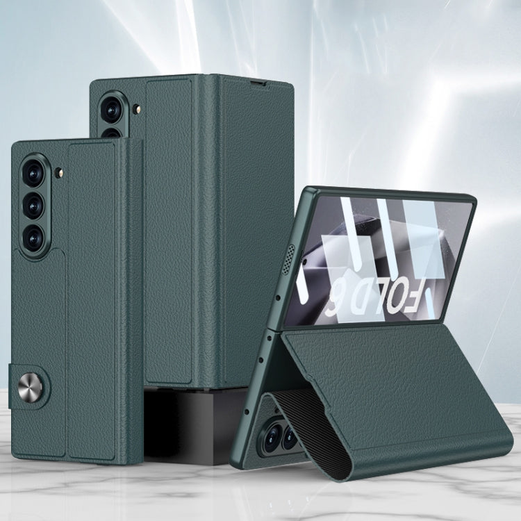 For Samsung Galaxy Z Fold6 GKK Integrated Flip Leather Phone Case(Green) by GKK