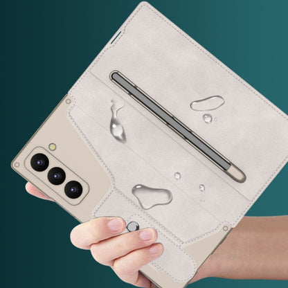 For Samsung Galaxy Z Fold6 GKK Integrated Armor Flip Leather Case with Pen Slot, Stylus Not Included(Litchi Texture) by GKK