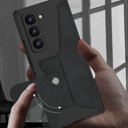 For Samsung Galaxy Z Fold6 GKK Integrated Armor Flip Leather Case with Pen Slot, Stylus Not Included(Litchi Texture) by GKK