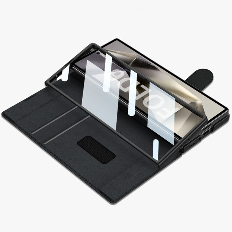 For Samsung Galaxy Z Fold6 GKK Integrated Armor Flip Leather Case with Pen Slot, Stylus Not Included(Litchi Texture) by GKK