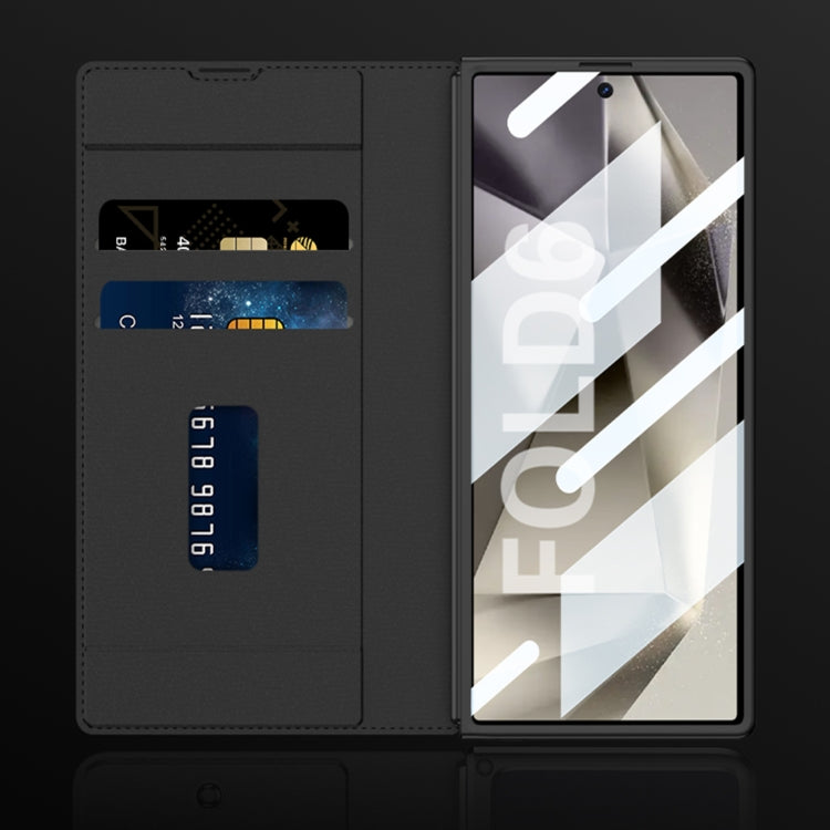 For Samsung Galaxy Z Fold6 GKK Integrated Armor Flip Leather Case with Pen Slot, Stylus Not Included(Titanium Grey) by GKK