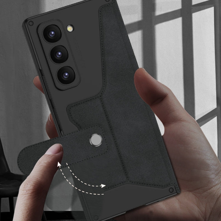 For Samsung Galaxy Z Fold6 GKK Integrated Armor Flip Leather Case with Pen Slot, Stylus Not Included(Titanium Grey) by GKK