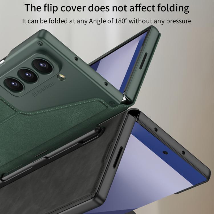 For Samsung Galaxy Z Fold7 5G GKK Integrated Armor Flip Leather Case with Pen Slot, Stylus Not Included(Brown) - Galaxy Z Fold7 5G Cases by GKK | Online Shopping UK | buy2fix