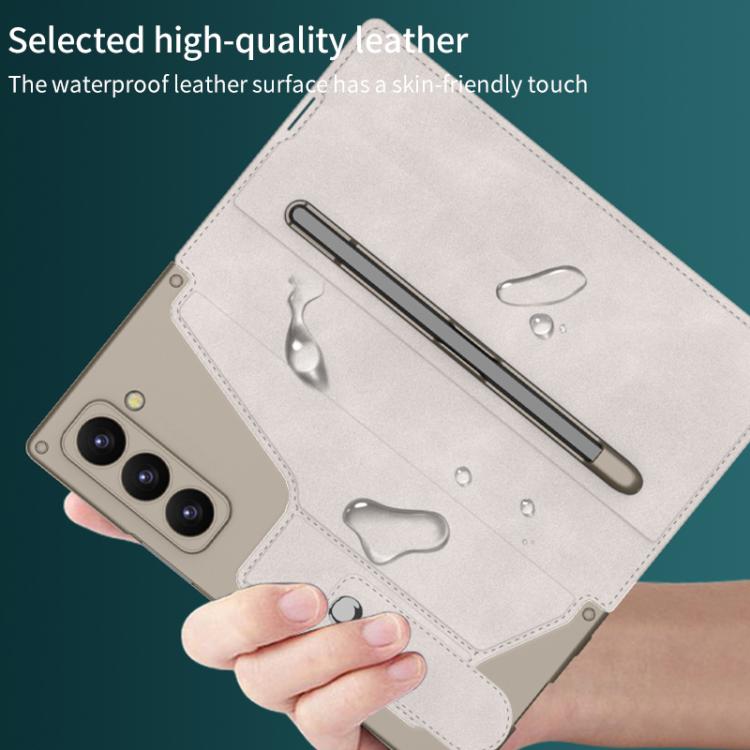 For Samsung Galaxy Z Fold7 5G GKK Integrated Armor Flip Leather Case with Pen Slot, Stylus Not Included(Black) - Galaxy Z Fold7 5G Cases by GKK | Online Shopping UK | buy2fix