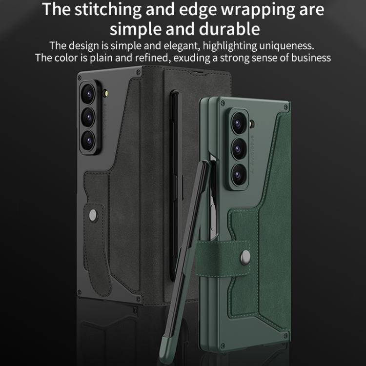 For Samsung Galaxy Z Fold7 5G GKK Integrated Armor Flip Leather Case with Pen Slot, Stylus Not Included(Black) - Galaxy Z Fold7 5G Cases by GKK | Online Shopping UK | buy2fix
