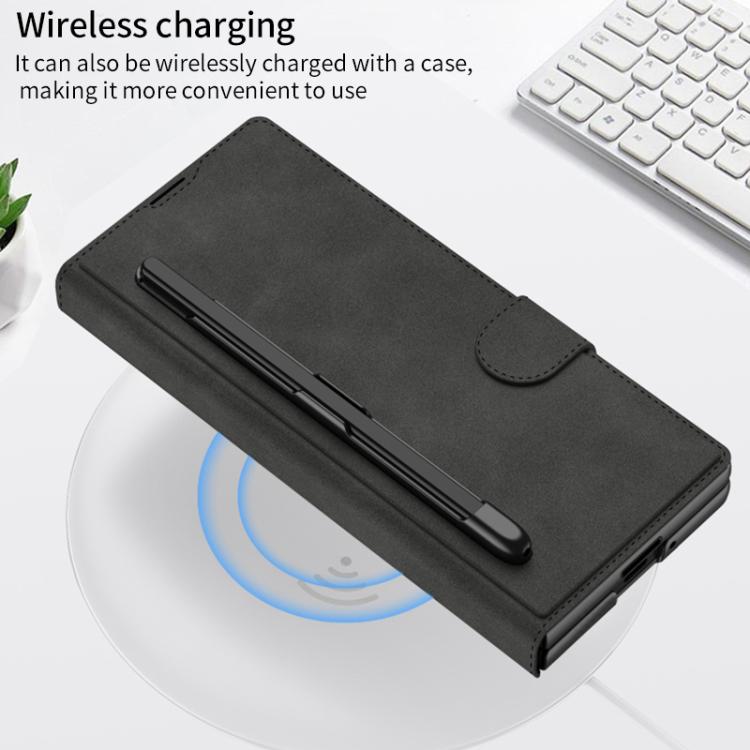 For Samsung Galaxy Z Fold7 5G GKK Integrated Armor Flip Leather Case with Pen Slot, Stylus Not Included(Litchi Texture) - Galaxy Z Fold7 5G Cases by GKK | Online Shopping UK | buy2fix