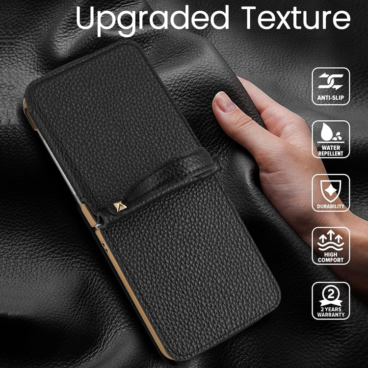 For Samsung Galaxy Z Flip5 Litchi Pattern Makeup Mirror PU Phone Case with Silk Scarf(Green) - Galaxy Z Flip5 Cases by buy2fix | Online Shopping UK | buy2fix