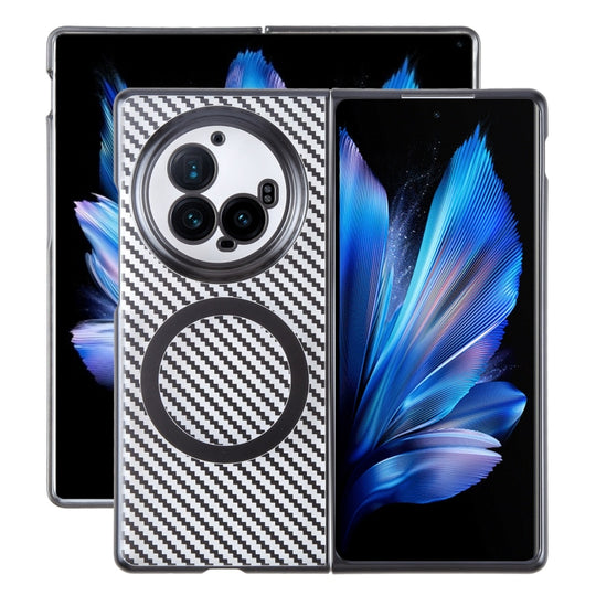For vivo X Fold3 Pro 6D Plated Carbon Fiber Clear Magsafe PC Phone Case(Starry Black)