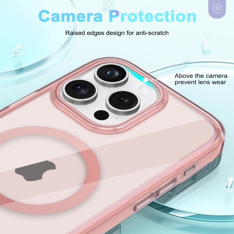 For iPhone 15 Pro Max Colorful MagSafe Magnetic PC Hybrid TPU Phone Case(Pink) - iPhone 15 Pro Max Cases by buy2fix | Online Shopping UK | buy2fix