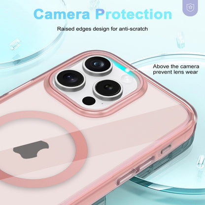 For iPhone 15 Pro Max Colorful MagSafe Magnetic PC Hybrid TPU Phone Case(Pink) - iPhone 15 Pro Max Cases by buy2fix | Online Shopping UK | buy2fix