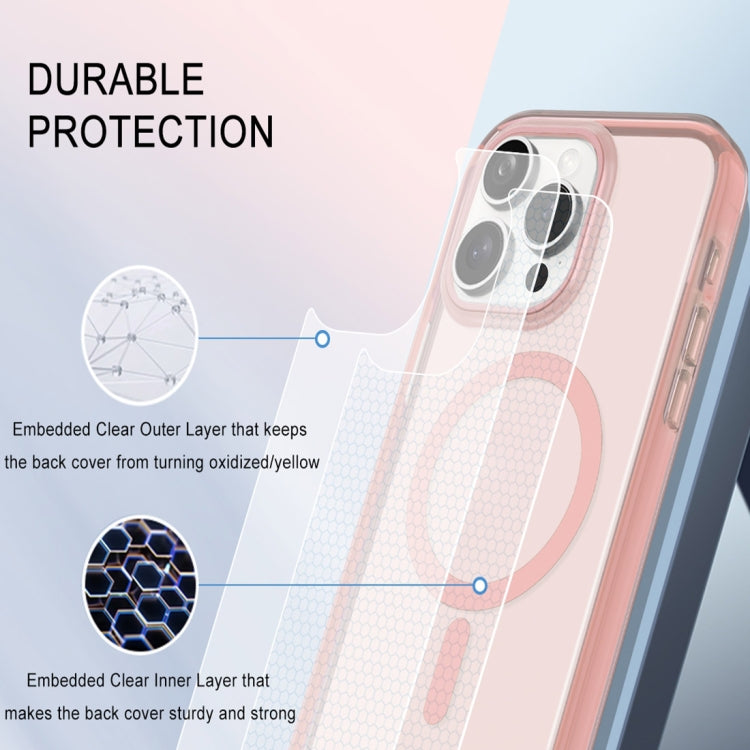 For iPhone 15 Pro Max Colorful MagSafe Magnetic PC Hybrid TPU Phone Case(Pink) - iPhone 15 Pro Max Cases by buy2fix | Online Shopping UK | buy2fix