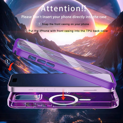 For iPhone 15 Plus Colorful MagSafe Magnetic PC Hybrid TPU Phone Case(Dark Purple) - iPhone 15 Plus Cases by buy2fix | Online Shopping UK | buy2fix