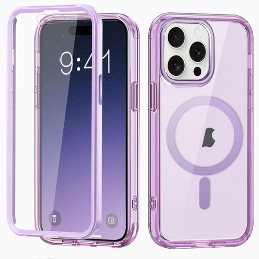 For iPhone 14 Pro Max Colorful MagSafe Magnetic PC Hybrid TPU Phone Case(Light Purple) - iPhone 14 Pro Max Cases by buy2fix | Online Shopping UK | buy2fix