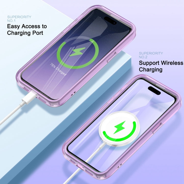 For iPhone 14 Pro Max Colorful MagSafe Magnetic PC Hybrid TPU Phone Case(Light Purple) - iPhone 14 Pro Max Cases by buy2fix | Online Shopping UK | buy2fix