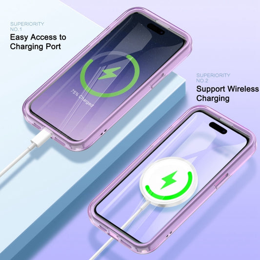 For iPhone 14 Pro Max Colorful MagSafe Magnetic PC Hybrid TPU Phone Case(Light Purple) - iPhone 14 Pro Max Cases by buy2fix | Online Shopping UK | buy2fix