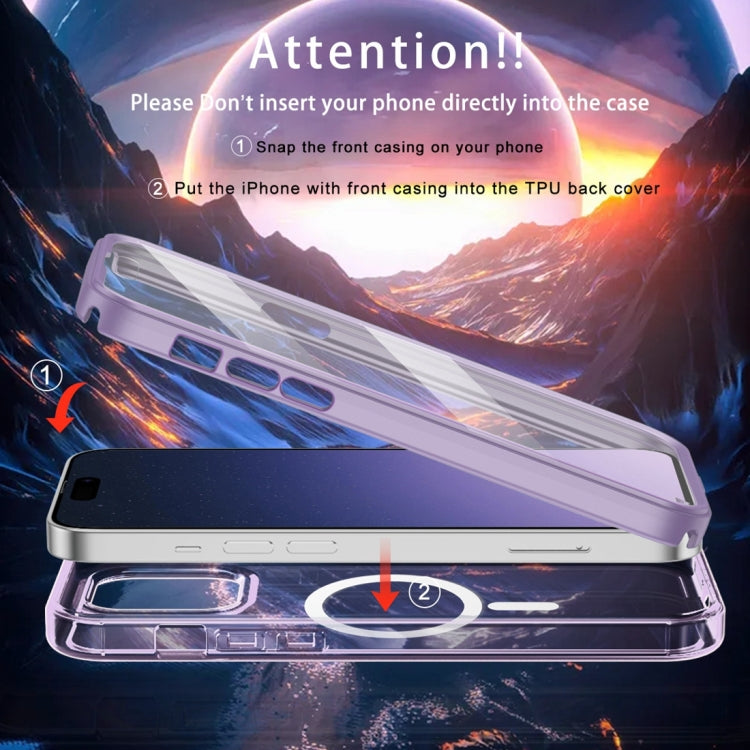 For iPhone 14 Pro Max Colorful MagSafe Magnetic PC Hybrid TPU Phone Case(Light Purple) - iPhone 14 Pro Max Cases by buy2fix | Online Shopping UK | buy2fix